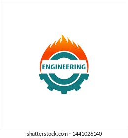 Machine logo with fire on it