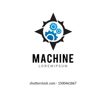 Machine logo symbol or icon template