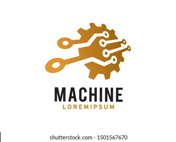 Machine logo symbol or icon template