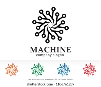 Machine Logo Symbol Template Design Vector, Emblem, Design Concept, Creative Symbol, Icon