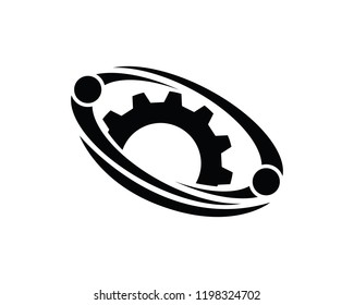 Machine Logo Template Design Vector, Emblem, Concept Design, Creative Symbol, Icon
