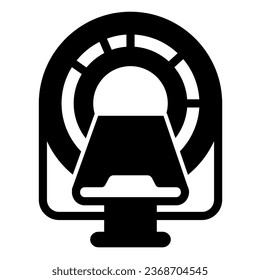 Machine for magnetic resonance tomography with bed solid icon, World cancer day concept, Mri scanner bed sign on white background, Medical diagnosis equipment icon in glyph style. Vector