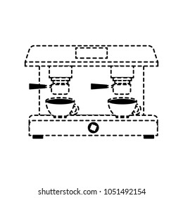 machine make coffee and two cups
