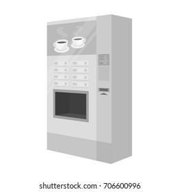 A machine for making coffee. Office equipment single icon in monochrome style Isometric vector symbol stock illustration web.