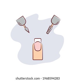 machine manicure benefits, drill, vector illustration