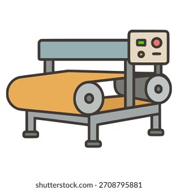 Diseño de Plantilla de Ilustración vectorial de color plano de rodillo de fabricación de máquina