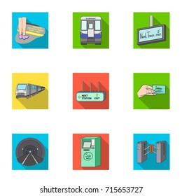 Machine, means, movement and other web icon in flat style.Transport, public, machinery, icons in set collection.