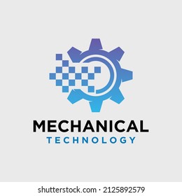 Machine mechanic professional practical service logo with speed technician logo hand wrench