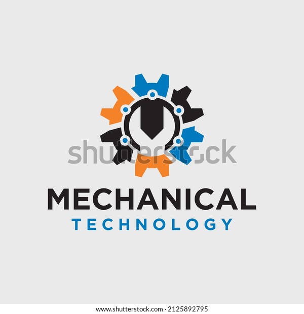 Machine mechanic professional practical\
service logo with speed technician logo hand\
wrench