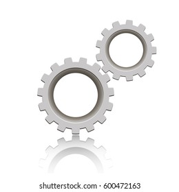 Machine mechanical gears. Vector icon