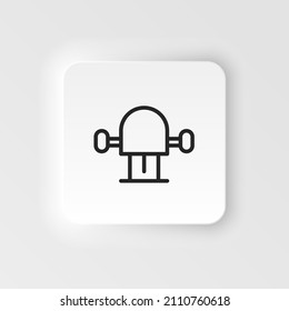Machine, milling vector icon. Element of design tool for mobile concept and web apps vector. Thin neumorphic style vector icon for website design