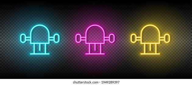 machine, milling vector icon yellow, pink, blue neon set. Tools vector icon