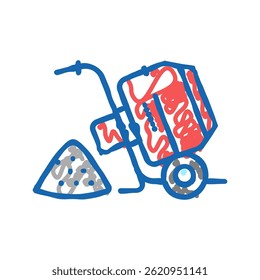 machine for mixing stone with cement doodle icon sketch vector. machine for mixing stone with cement sign. isolated symbol illustration