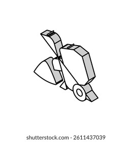 machine for mixing stone with cement isometric icon vector. machine for mixing stone with cement sign. isolated symbol illustration