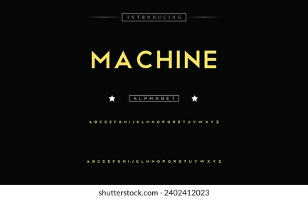 Machine Modern Bold Font. Sans Serif Font. Regular Italic Uppercase Lowercase Typography urban style alphabet fonts for fashion, sport, technology, digital, movie, logo design, vector illustration