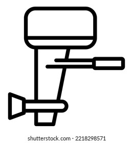 Vector de contorno de icono del motor de máquina. Botes de motor. Cruceros de pesca