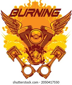 Machine motorbike logo available for your custom project