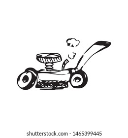 machine mow the lawn vector sketch