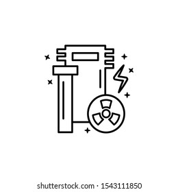 Machine nuclear icon. Simple line outline vector of nuclear energy icons for ui and ux website or mobile application
