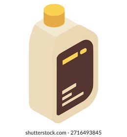 Machine oil bottle package flat color vector illustration template design