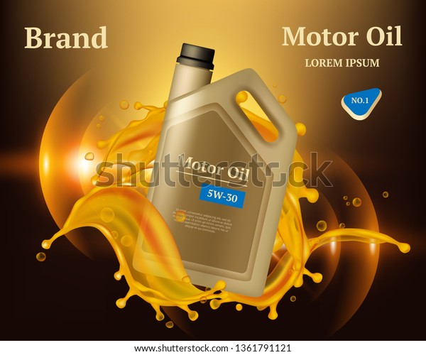 Machine oil.\
Engine diesel filter golden yellow drops and splashes vector\
advertizing placard realistic\
background