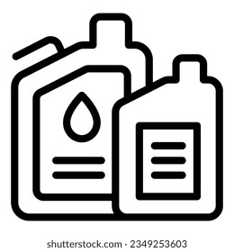 Icono de línea de aceite de máquina. Ilustración del vector de aceite del motor aislada en blanco. Estilo de contorno de lubricante para automóvil diseñado para y aplicación.