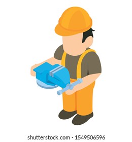 Machine operator icon. Isometric illustration of machine operator vector icon for web