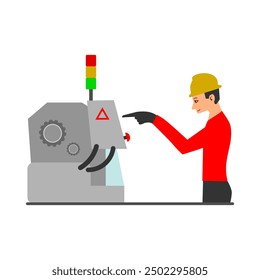 machine operator. worker. industrial machines. factory. employee. work instructions. vector. icon. flat design. simple design. vacancy. recruitment. hiring. work experience. maintenance. engineering