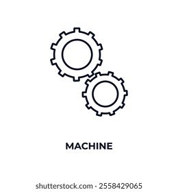 machine outline icon. Linear vector from ai and tech concept. Thin line machine icon isolated on white background