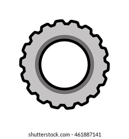 Machine part concept represented by gear icon. Isolated and flat illustration