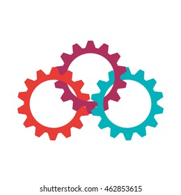 Machine part concept represented by gears icon. Isolated and flat illustration