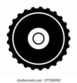 Machine part. On white background. Vector