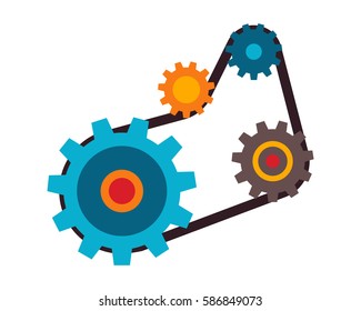 Machine parts different mechanism vector illustration.