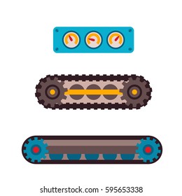 Machine parts different mechanism vector illustration.
