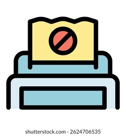 Machine payment cancellation icon. Outline Machine payment cancellation vector icon for web design isolated on white background color flat