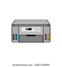 machine photo printer cartoon. laser digital, document print machine photo printer sign. isolated symbol vector illustration