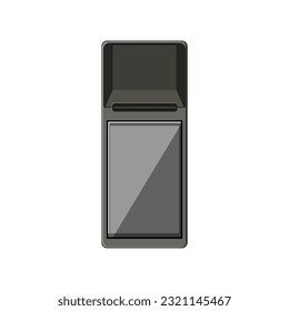 machine pos terminal cartoon. nfc bank, pay business machine pos terminal sign. isolated symbol vector illustration