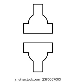 Machine press automatic hydraulic factory industrial contour outline line icon black color vector illustration image thin flat style