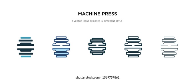 machine press icon in different style vector illustration. two colored and black machine press vector icons designed in filled, outline, line and stroke style can be used for web, mobile, ui
