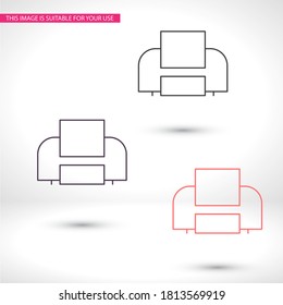 machine printer ink vector screen  vector, balance, measurement  icon line linear style on the background. Best icon 10 eps illustration 