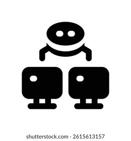 machine process glyph icon. Strong and solid vector icon for websites, mobile interfaces, presentations, and visual branding. High quality and easy to edit.