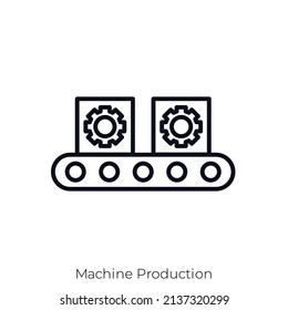 Machine Production icon. Outline style icon design isolated on white background
