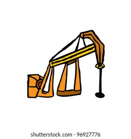 machine production oil industrial  with color - vector illustration