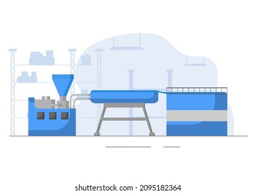 Machine Recycle Process with Trash Organic, Paper or Plastic to Protect the Ecology Environment Suitable For Background, And Web in Flat Illustration