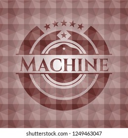 Machine red geometric emblem. Seamless.