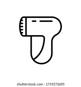 Machine for removing pellet. Line art icon of device for care of textile, wool, knitwear. Illustration of updating clothes, cleaning electric brush. Contour vector on white background