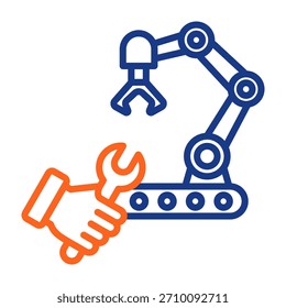 Ilustração de vetor de cor de ícone de reparação de máquina