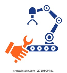Ilustração de vetor de preenchimento de ícone de reparação de máquina