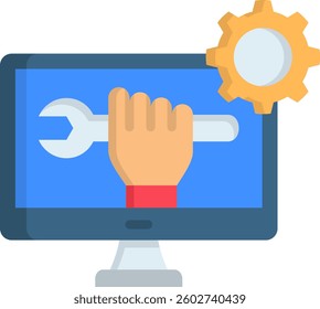 Machine Repair Icon Flat Vector Illustration