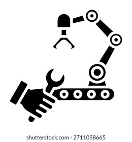 Machine Repair Icon Glyph Vector Illustration
